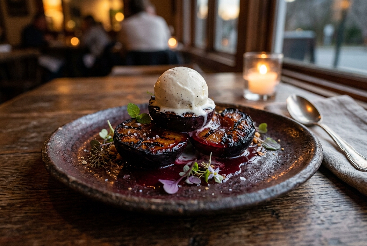 Burnt plum and smoked vanilla