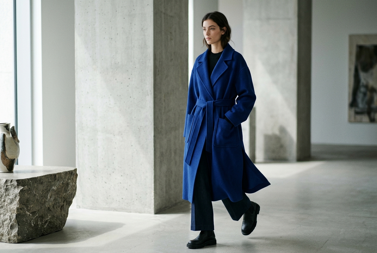 Cobalt Wrap Coat