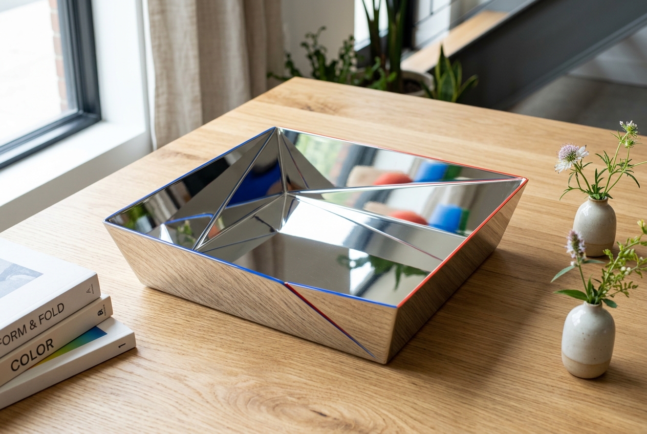 Folded Chrome Tray