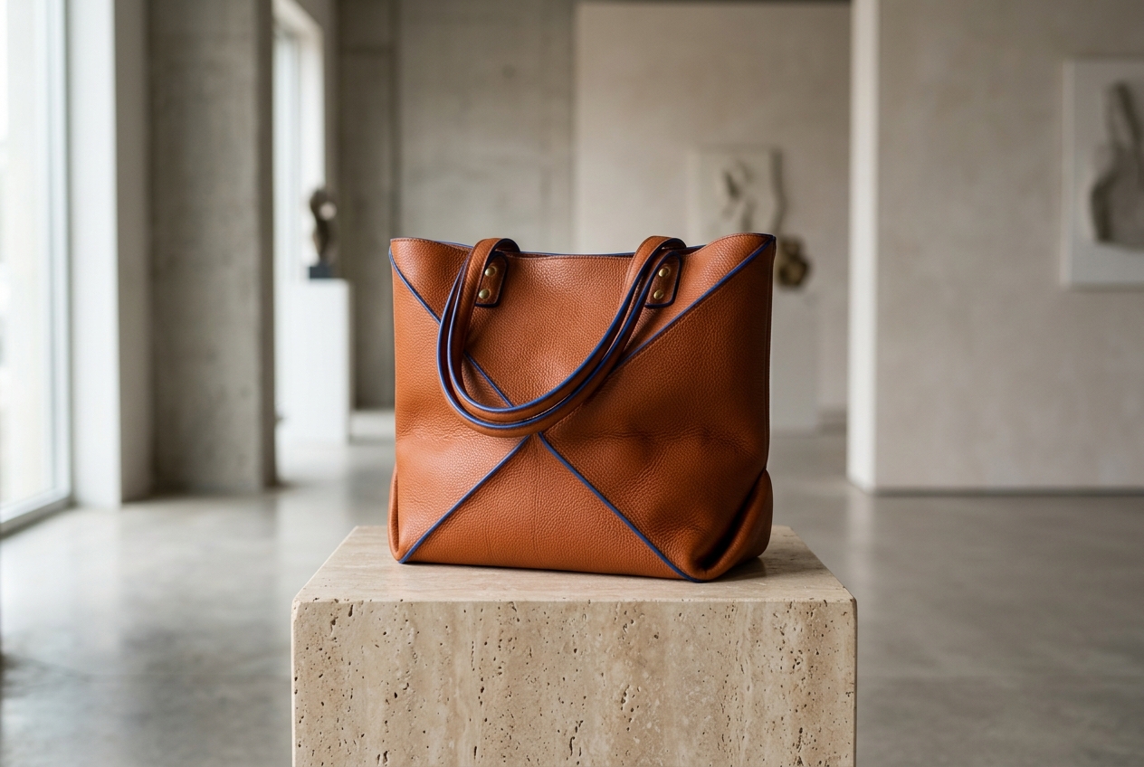 Folded Leather Tote
